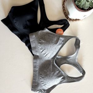 Black and Grey (set of 2) razor back sports bras from Amazon